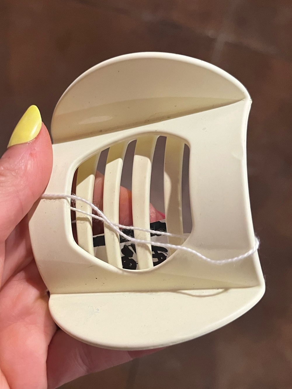 Cream colored hair clip claw